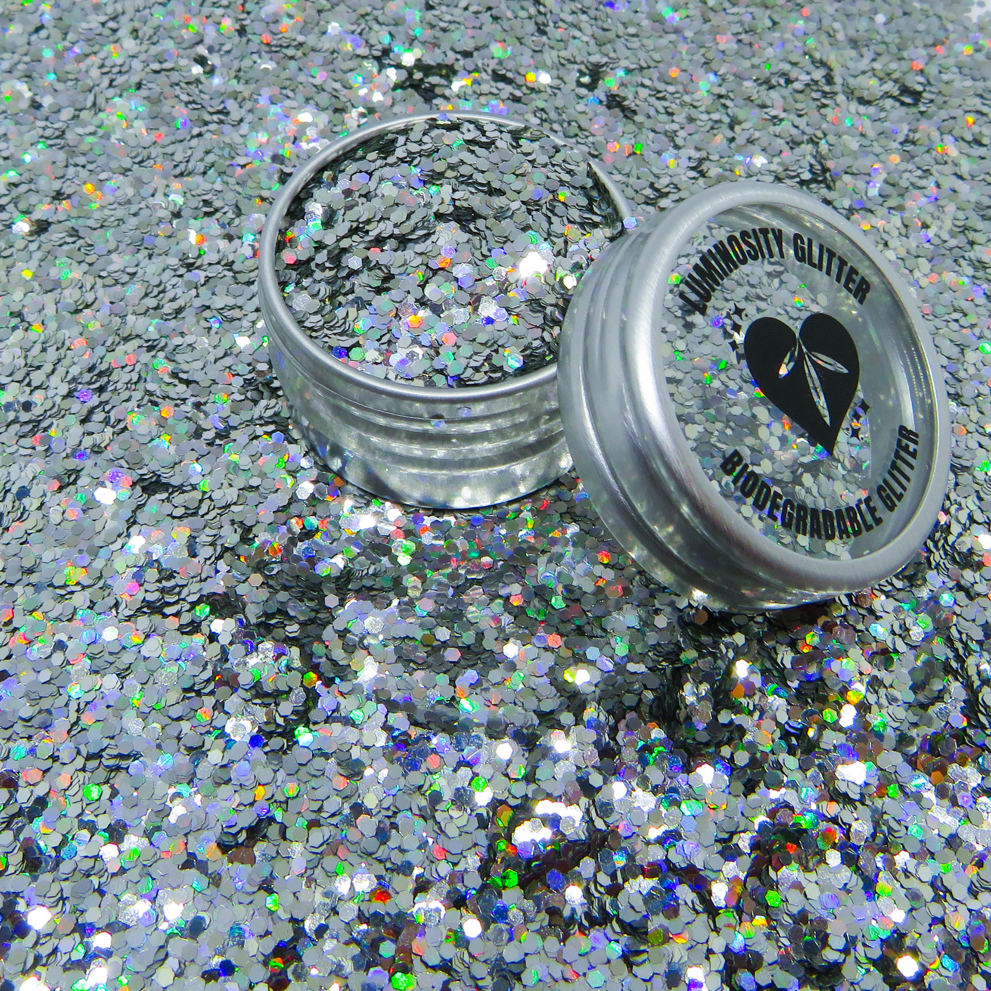 Luminosity Biodegradable Holographic Silver Chunky Eco Glitter - Bioglitter Holo