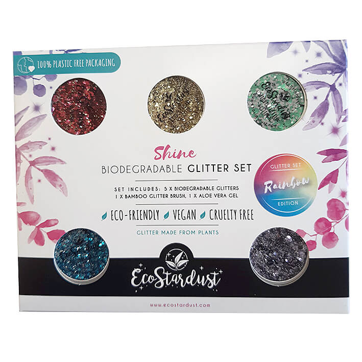 EcoStardust Rainbow 5 Glitter Set - Plastic free