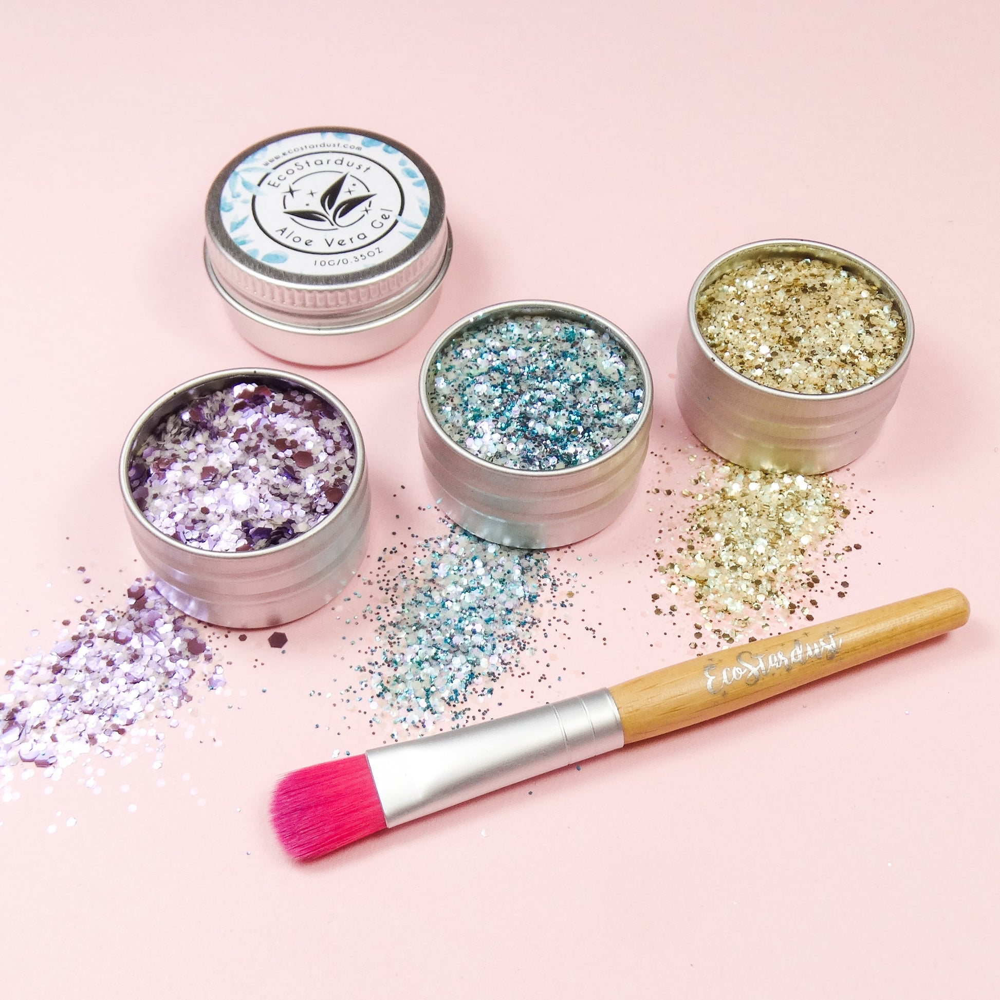 EcoStardust Euphoria Biodegradable Trio-Glitter, Gel, Brush Set - EcoStardust