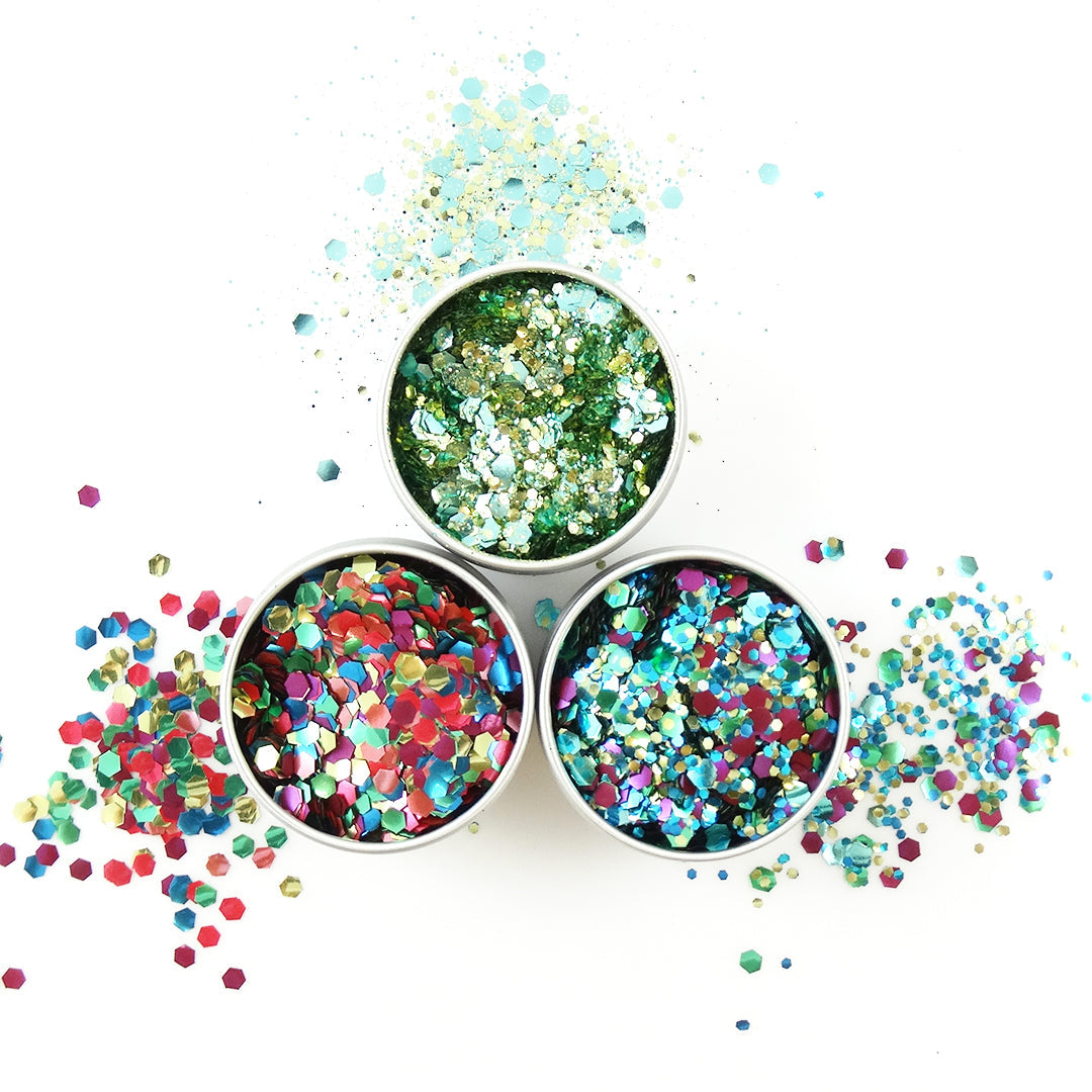 EcoStardust Festival Favourites Biodegradable Trio-Glitter, Balm, Brush Set - EcoStardust