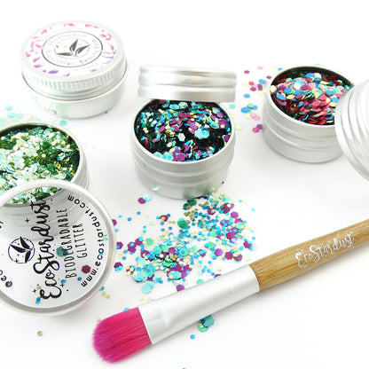 EcoStardust Festival Favourites Biodegradable Trio-Glitter, Balm, Brush Set - EcoStardust