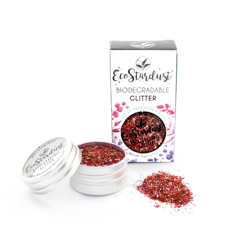 Kiss Me Quick Bioglitter 6g Tin, Spill and Box